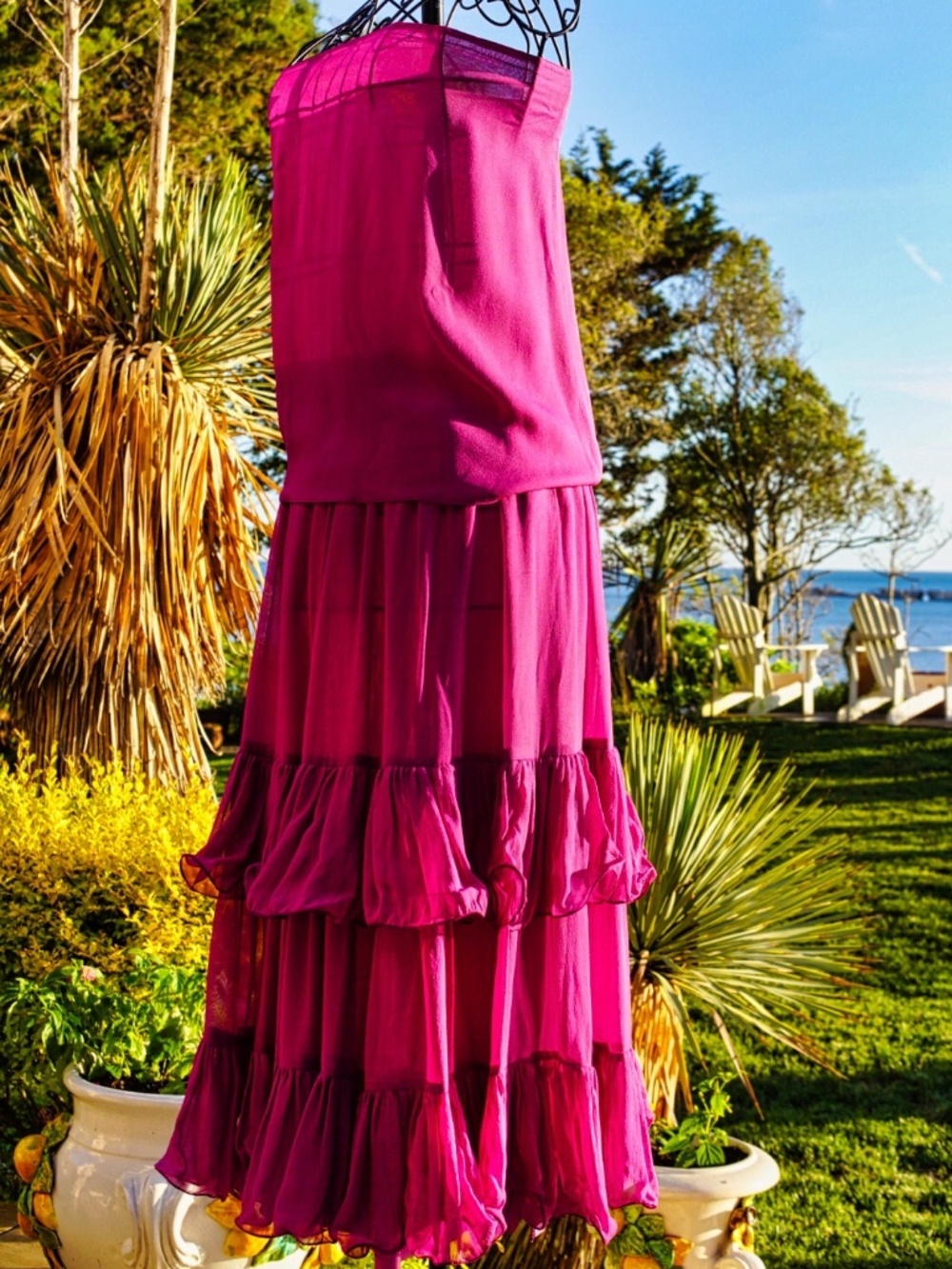 VINTAGE Pancaldi & B. Made in Italy Silk Skirt Set - Size 0